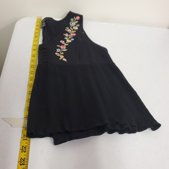 Forever 21 Womens Embroidered Fairy Grunge Babydoll‎ Tank Size XL Black Preppy - Picture 7 of 10